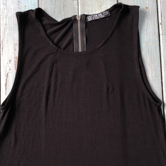 Cotton On Black Top / Tank with Zipper Back - Picture 2 of 10
